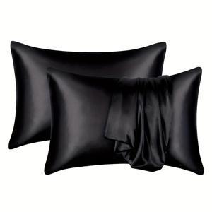 TEMU 2pcs 새틴 솔리드 컬러 베개 커버 (베개 코어 제외), 부드러운 통기성 베개 커버, 침실 소파 홈 장식용 피부 친화적 인 부드러운 봉투 베개 보호대