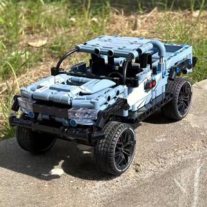 TEMU 502개의 연한 파란색 창의적인 오프로드 픽업 트럭 조각장식, 간단한 조립 삼차원 자동차 수집 모델, DIY 재미있는 휴일 선물/생일 선물