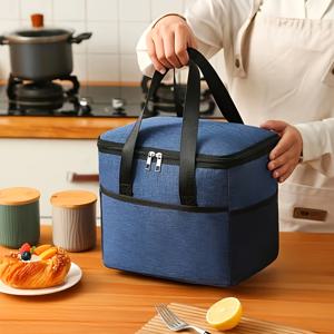 TEMU 절연 점심 가방, 알루미늄 호일이 포함된 옥스포드 천 1개, 신선한 보관을 위한 휴대용 쿨러 가방, 손잡이가 있는 야외 열 토트