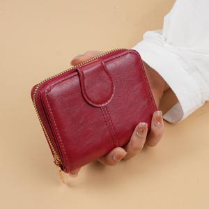 TEMU 여성용 소형 지갑, 빈티지 스타일, 인조 가죽, 스냅 잠금 장치가 있는 동전 지갑, 작은 지퍼 파우치