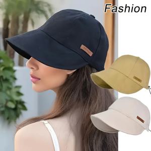 TEMU 1pc 유행 여성의 태양 보호 양동이 모자, 조정 가능한 야외 여행 모자, 봄/여름을위한 세련된 모자