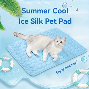 TEMU 고양이용 쿨링 펫 매트 - 여름용 차가운 아이스 실크 패드, 물림 방지 옥스포드 패브릭 소파 쿠션.