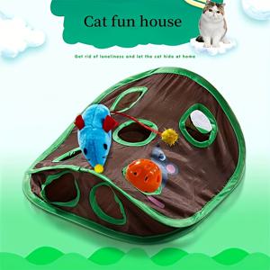 TEMU 애완 동물 고양이 대화 형 숨바꼭질 게임 9 구멍 터널 쥐 잡기 장난감 애완 동물 숨기기 구멍 접이식 장난감
