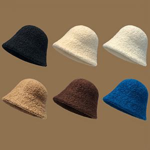 TEMU 우아한 여성용 단색 방풍 겨울 피셔맨 모자, 따뜻한 버킷 햇