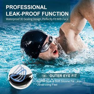 TEMU 성인용 방수 및 안개 방지 실리콘 수영 고글, 전기 도금된 수영 고글, 수영 장비 1개