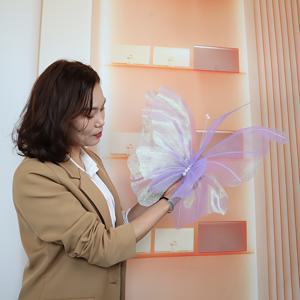 TEMU 3D 나비 인공 꽃, 웨딩 장식용, 50cm 컬러풀 얇은 나비 홈 데코, 신부 사진 촬영 및 윈도우 디스플레이용 사실적인 꽃꽂이