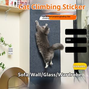 TEMU 고양이 스크래칭 보드, 애완 고양이 등반 매트, 대화형 고양이 장난감, 털이 빠지지 않는 다재다능하고 내구성 있는 벽 스티커