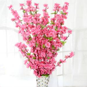 TEMU 10개의 인공 벚꽃 꽃, 큰 꽃병을 위한 인공 꽃 줄기, 가짜 복숭아 꽃 장식, 실내 거실 웨딩 장식용