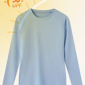 TEMU 여성용 자외선 차단 셔츠, 긴 소매 운동용 탑, 속건성 야외 의류, 컴포트 핏