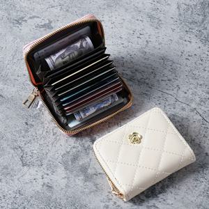 TEMU 클래식 솔리드 컬러 미니 지갑, 로즈무스 패턴 지퍼 라운드 동전 지갑, 질감 있는 신용카드 케이스