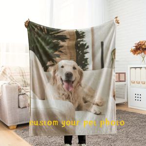 TEMU 개 사진으로 만든 맞춤 담요, 반려동물 사진으로 만든 개인화된 담요, 강아지 선물 담요, 고양이 사진 담요, 플란넬 소파 담요