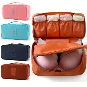 TEMU 여행 브래지어 & 팬티 주최자, 넥타이, 란제리, 양말을 위한 휴대용 속옷 주최자 지퍼 보관 가방