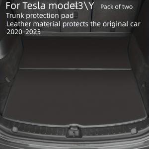 TEMU 테슬라 모델 모델 3 모델 Y 2020 2021 2022 2023 트렁크 프로텍터 가죽 소재 안티 스크래치 방지 마모 방지 먼지 보호 패드 (2pcs)