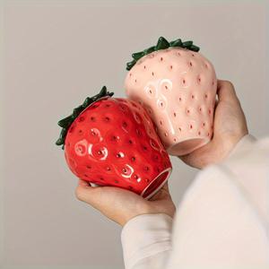 TEMU 가정용 부엌을 위한 인공적이고 현실적인 딸기 장식 과일, 가짜 과일, 채소 모형, 사진 속 소품, 장난감 가게 진열용 세라믹 공예품