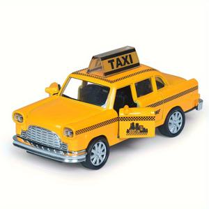 TEMU 클래식 장난감 합금 택시 1:32 풀백 장난감 자동차 모델 메탈 다이캐스트 장식 선물