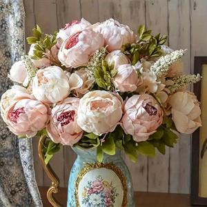 TEMU 집 장식 및 결혼식을 위한 샴페인 컬러의 사실적인 목련 실크 꽃 - DIY 공예 및 신부다발 - 실내 및 실외 장식 (꽃병 없음)