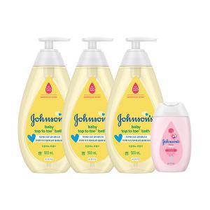 존슨즈 베이비 탑투토 바스, 500ml, 3개 + 증정(핑크로션, 100ml, 1개)