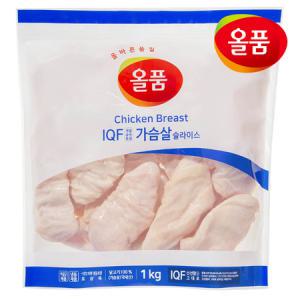 공식 올품 IQF 닭가슴살 슬라이스 1kg 5봉