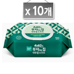 모나리자 부자되는집 내추럴 소프트 물티슈 100매 캡형 x 10개