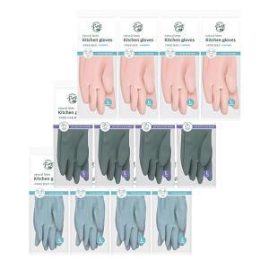 프로그 고무장갑, 대형, 12개입 (그린,4개+에쉬블루,4개+베이비핑크,4개)