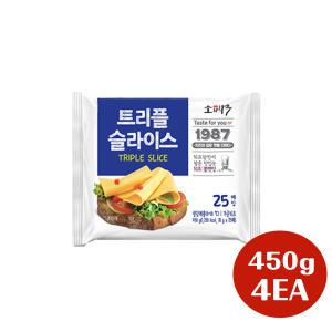 동원 소와나무 트리플슬라이스치즈 25매(450g) 4개입/냉장무배