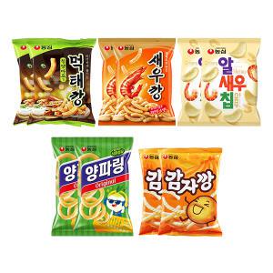 농심 먹태깡, 60g, 2개 + 새우깡, 90g, 2개 + 양파링, 80g, 2개 + 알새우칩, 68g, 2개 + 감자깡, 75g, 2개