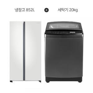 삼성 852L 냉장고+루컴즈 20kg 통돌이 세탁기 렌탈 RS84B5001CW+WTG200W1 (S) 상품권 당일 지급