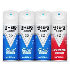 멘소래담 스프레이 파스 쿨 180ml x 3개 + 익스트림 180ml x 1개