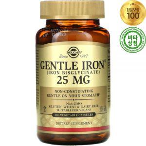 솔가 젠틀 철분 아이언 25mg 180정 비건 Gentle Iron