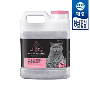 [애경] 휘슬 리얼 샌드 고양이 배변 응고모래 용기 7kg x1개