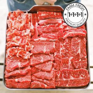 1  +1  +1  +1 수입 소고기 모둠 800g 소갈비살+살치살+부채살+우삼겹 캠핑 음식 고기 밀키트 미국산 소고기