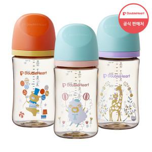 [더블하트] 3세대 240ml 디어프렌즈 트윈팩 (젖병2개 / 노꼭지)