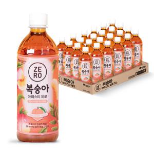 맥널티 복숭아 아이스티 제로칼로리 음료 500ml 24개입