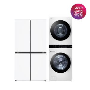 LG 디오스 오브제컬렉션 매직스페이스 T873MHH111 870L 4도어 냉장고 + LG 트롬 워시타워 W20WD