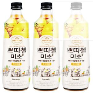 CJ제일제당 쁘띠첼 미초 파인애플 900ml 3개묶음//흑초/식초음료