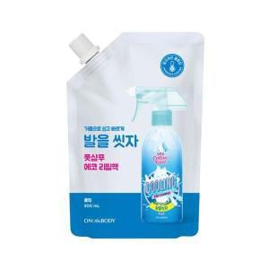 온더바디 코튼풋 발을씻자 풋샴푸 에코 리필 쿨링향 500ml