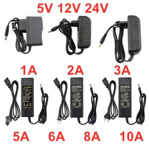 AC 110V - 220V DC 5V 12V 24 V 전원 공급 어댑터, 볼트 변압기 컨버터, LED 스트립 조명용, 1A, 2A, 3A, 5A, 6A, 8A, 10A, 5, 12, 24 V