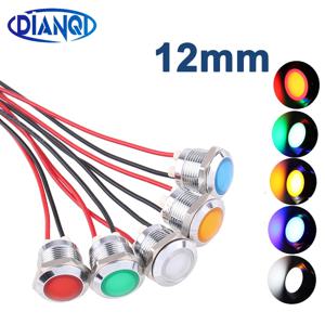 12mm 방수 금속 구형 원형 표시등 LED 표시등, 3V6V 12V24V220V 빨간색 노란색 파란색 녹색 12ZSD.QX.X