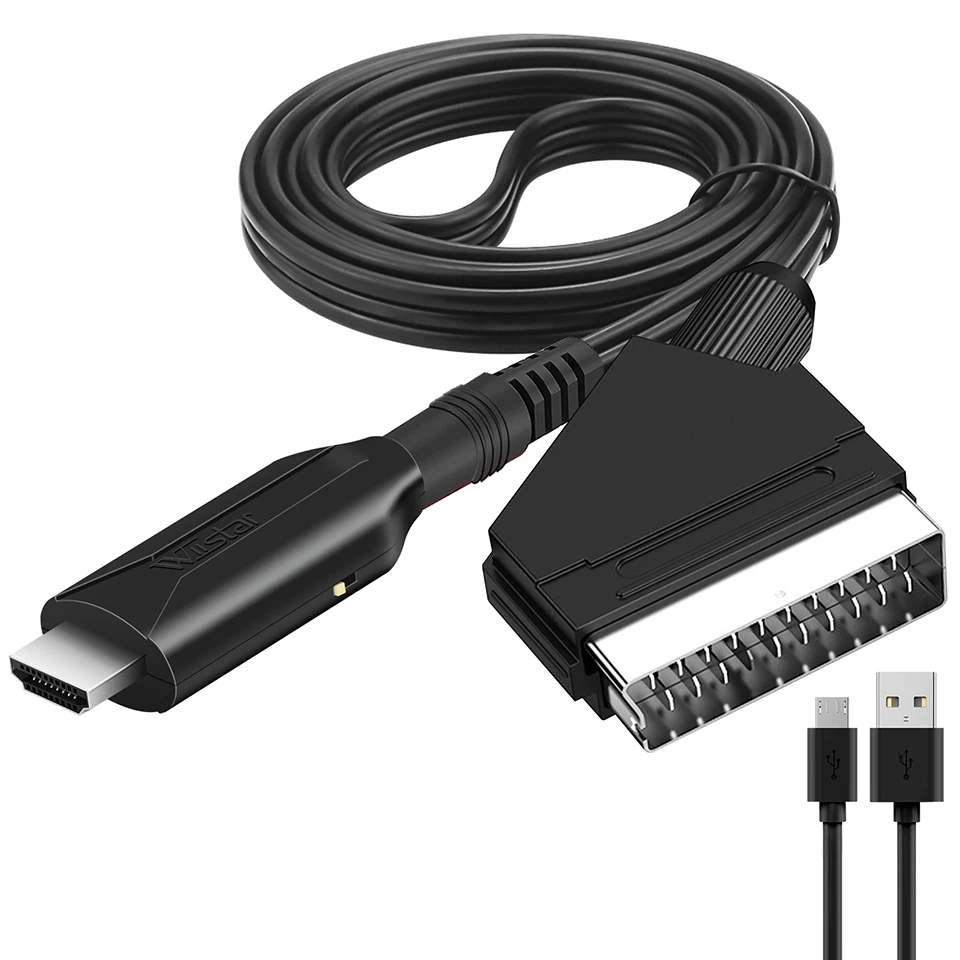 Scart-HDMI 호환 컨버터 오디오 비디오 어댑터, HDTV, DVD, 셋톱 박스, PS3, PAL, NTSC용