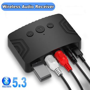 무선 블루투스 5.3 오디오 리시버, 차량용 NFC 스테레오 AUX 3.5mm 잭, RCA 광학 블루투스 오디오 어댑터, U 디스크 음악 플레이어