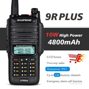 방수 워키토키, IP68 Baofeng UV-9R 플러스, 10km 고출력, 10W 듀얼 밴드 양방향 라디오, UHF VHF 휴대용 햄 라디오, UV9RPLUS