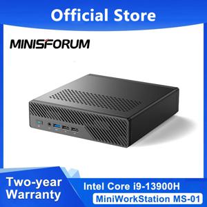 MINISFORUM 미니 PC, MS-01 인텔 코어 i9 인텔 13 세대 윈도우 11 미니 컴퓨터, DDR5 5200Mhz 10 기가비트 이더넷 와이파이 6E 미니 PC