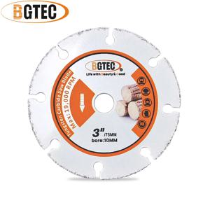 BGTEC 목재 디스크 다이아몬드 톱, 건식 절단, 플라스틱 PVC 파이프, 고무 핸드, 미니 앵글 연마기 보어, 초박형 톱날, Dia75mm