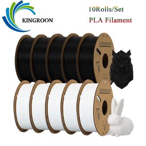 KINGROON PLA 필라멘트, 3D 프린터 필라멘트, 5/10 롤, 3D 인쇄 플라스틱 재료 100%, 버블 없음, FDM 3D 프린터 MIX, 1.75mm