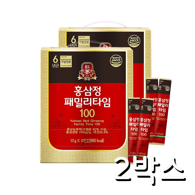 [동의삼] 홍삼정패밀리타임100 10g x 100포 2개 +선물 쇼핑백 한국산 홍삼