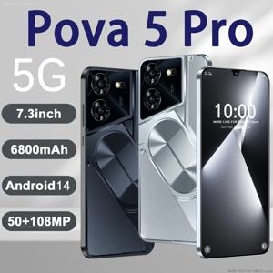 글로벌 버전 포바 5 프로 스마트폰, 7.3 HD 스크린, 안드로이드 14, 6800mAh, 5G 게임용 휴대폰, 셀룰러 듀얼 심, 페이스 언락, 16GB, 1TB