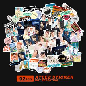 케이팝 ATEEZ 캐릭터 스티커, 방수 고품질 HD 사진, 노트북 컵, 노트북 스티커, 92 개/세트