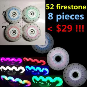 [LED + Firestone] LED 플래시 휠, 90A 인라인 스케이트 휠, 52 Firestone 스파크 조명, 플린트 롤러, Patin 스케이트 로드, 신제품