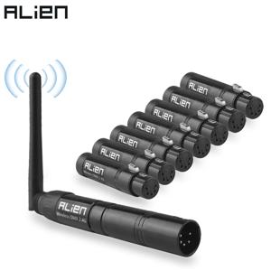 ALIEN DIN 2.4G ISM 무선 DMX 512 DFI 컨트롤러 XLR 수신기 송신기, 5 핀, 디스코 DJ 무대 PAR 무빙 헤드 레이저 라이트용