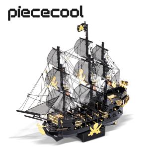 Piececool 메탈 퍼즐 3D 금속 퍼즐 빌딩 블록, 블랙 펄 모델, DIY 조립 직소 장난감, 성인용 크리스마스 생일 선물